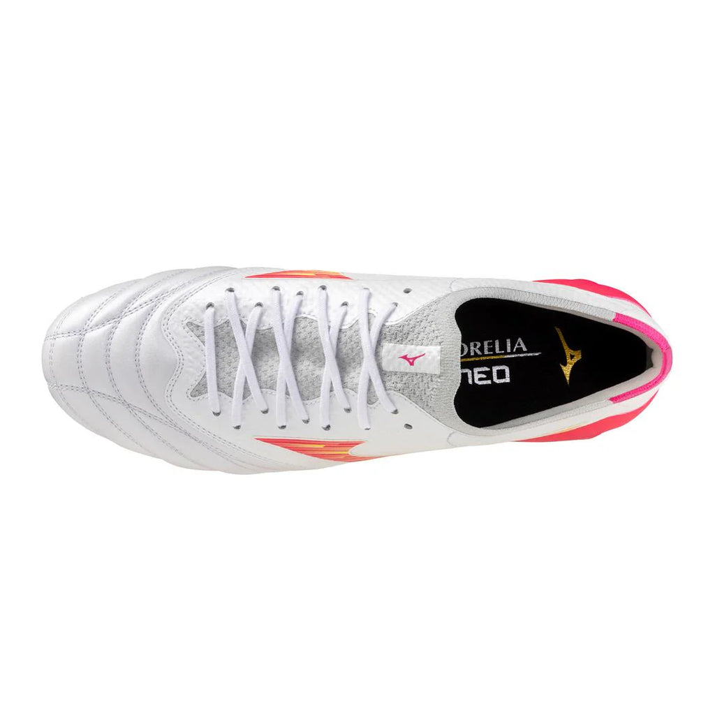 Mizuno Morelia Neo IV Beta Elite FG Firm Ground Soccer Cleats White Pink
