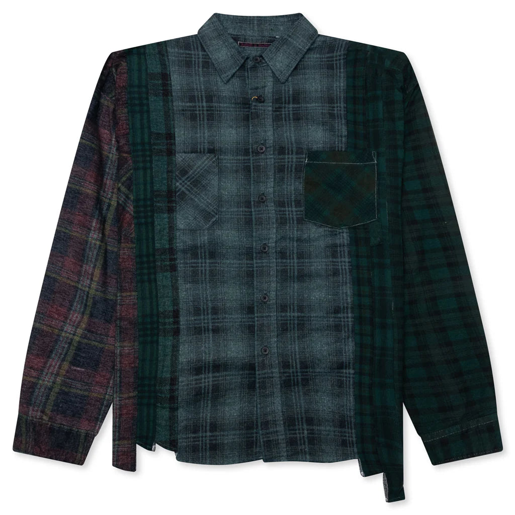 Over Dye 7 Cuts Wide Shirt Green