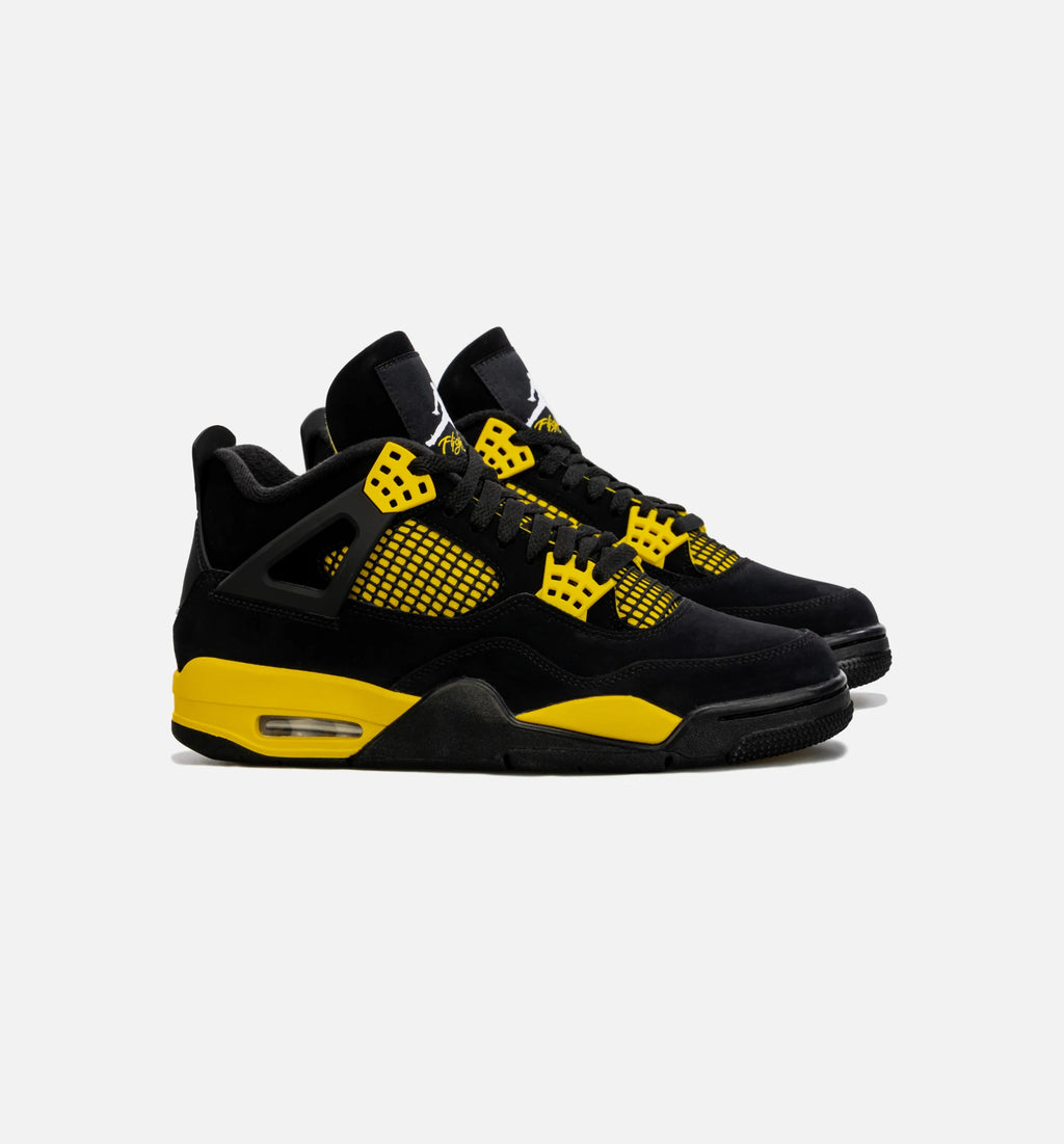 Air Jordan 4 Retro Thunder Mens Lifestyle Shoe Black Yellow Limit One Per Customer