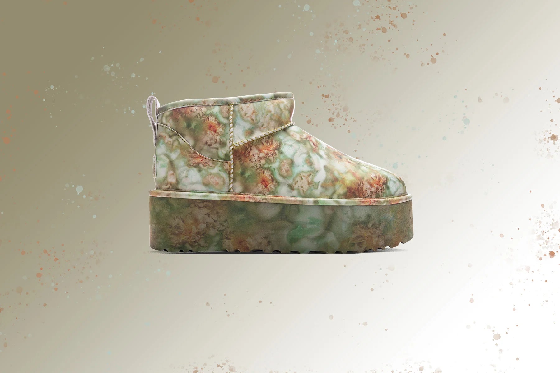 UGG x Collina Strada Classic Ultra Mini Platform Green Floral