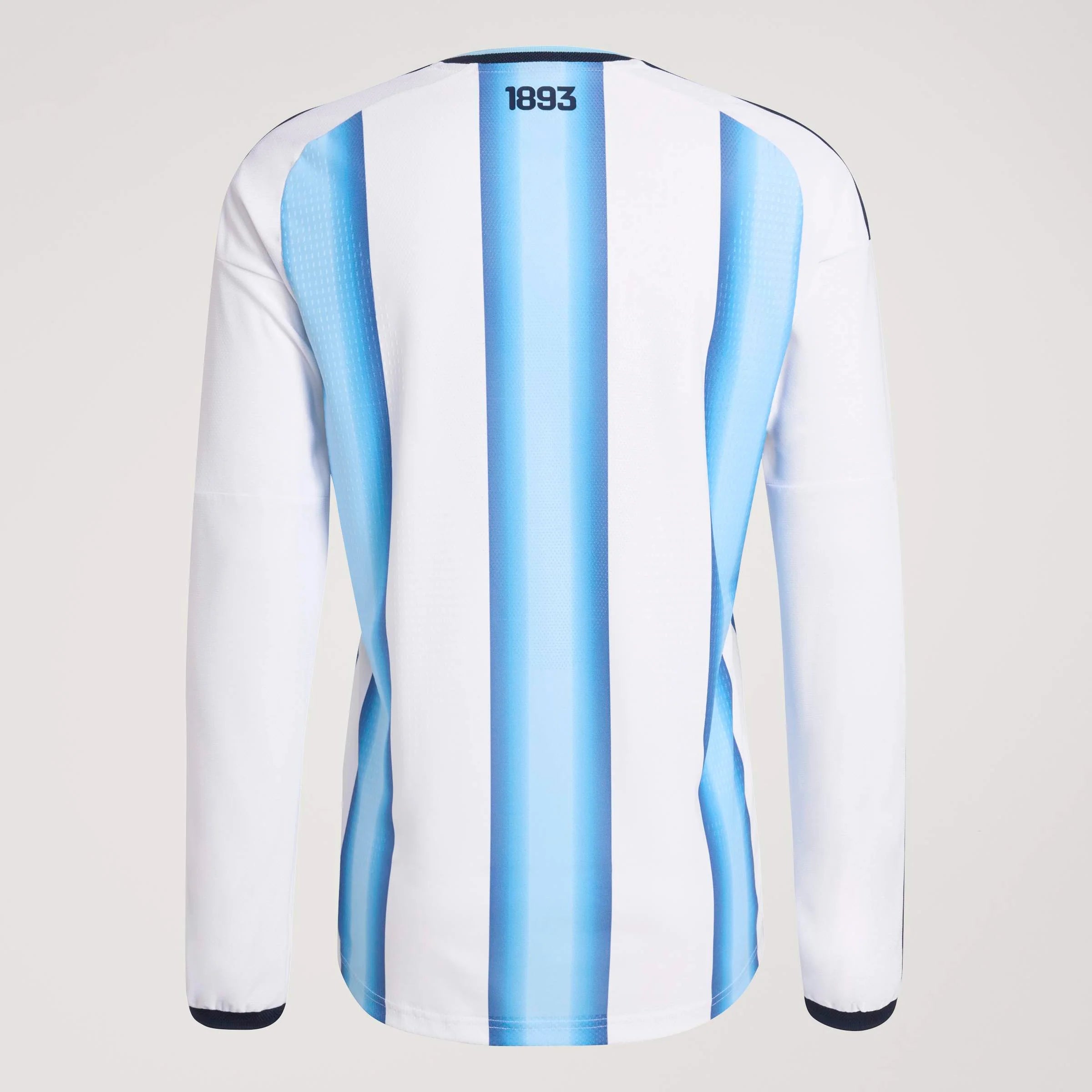 adidas Argentina Home Authentic Long Sleeve Mens Soccer Jersey 26 White Blue