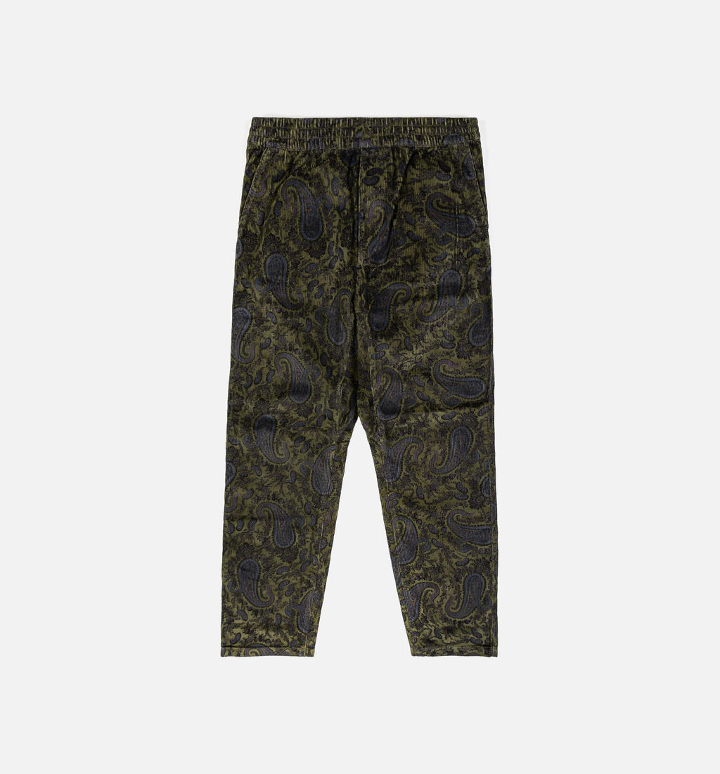 Flint Paisley Print Mens Pants Black Green