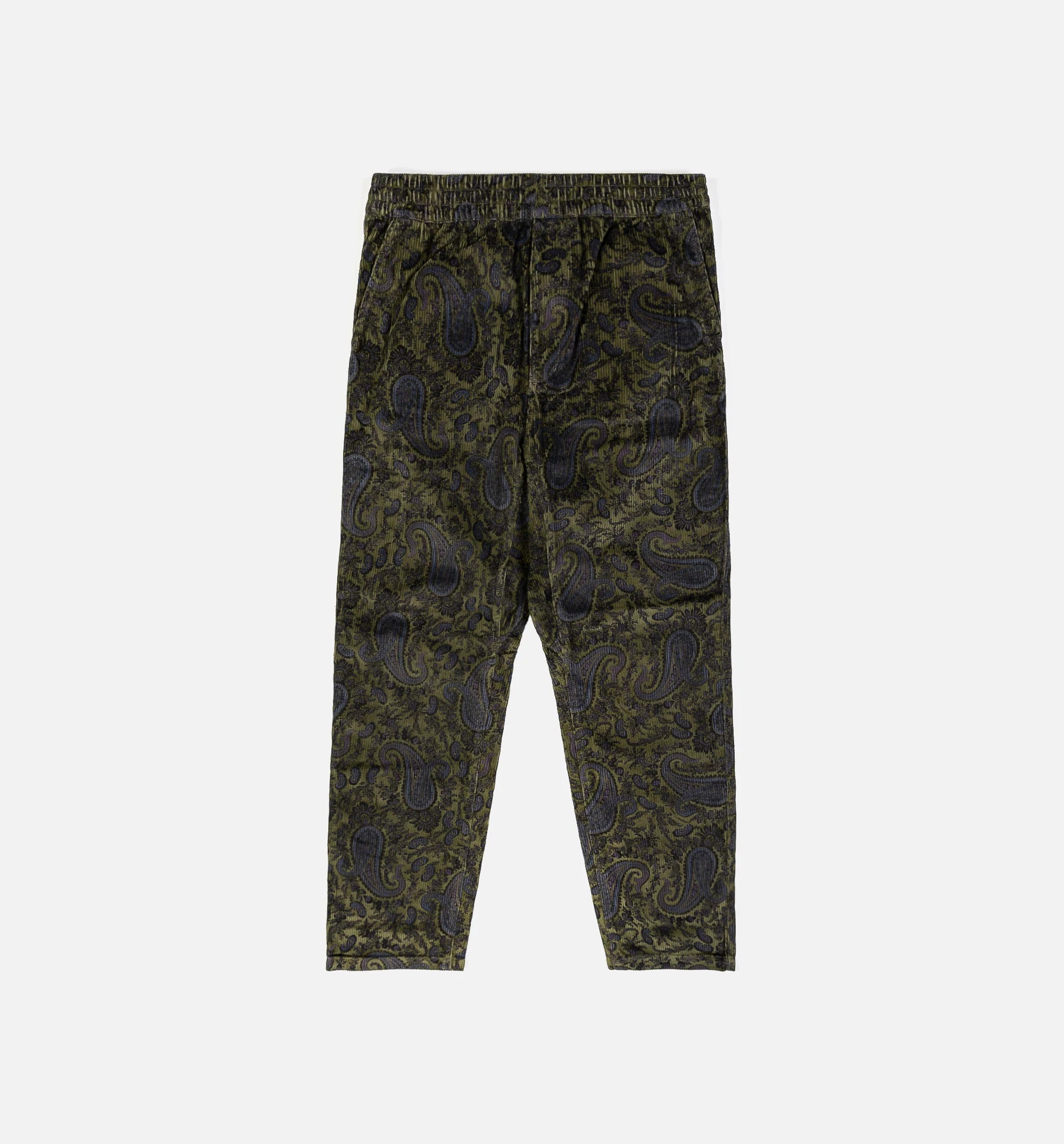 Flint Paisley Print Mens Pants Black Green