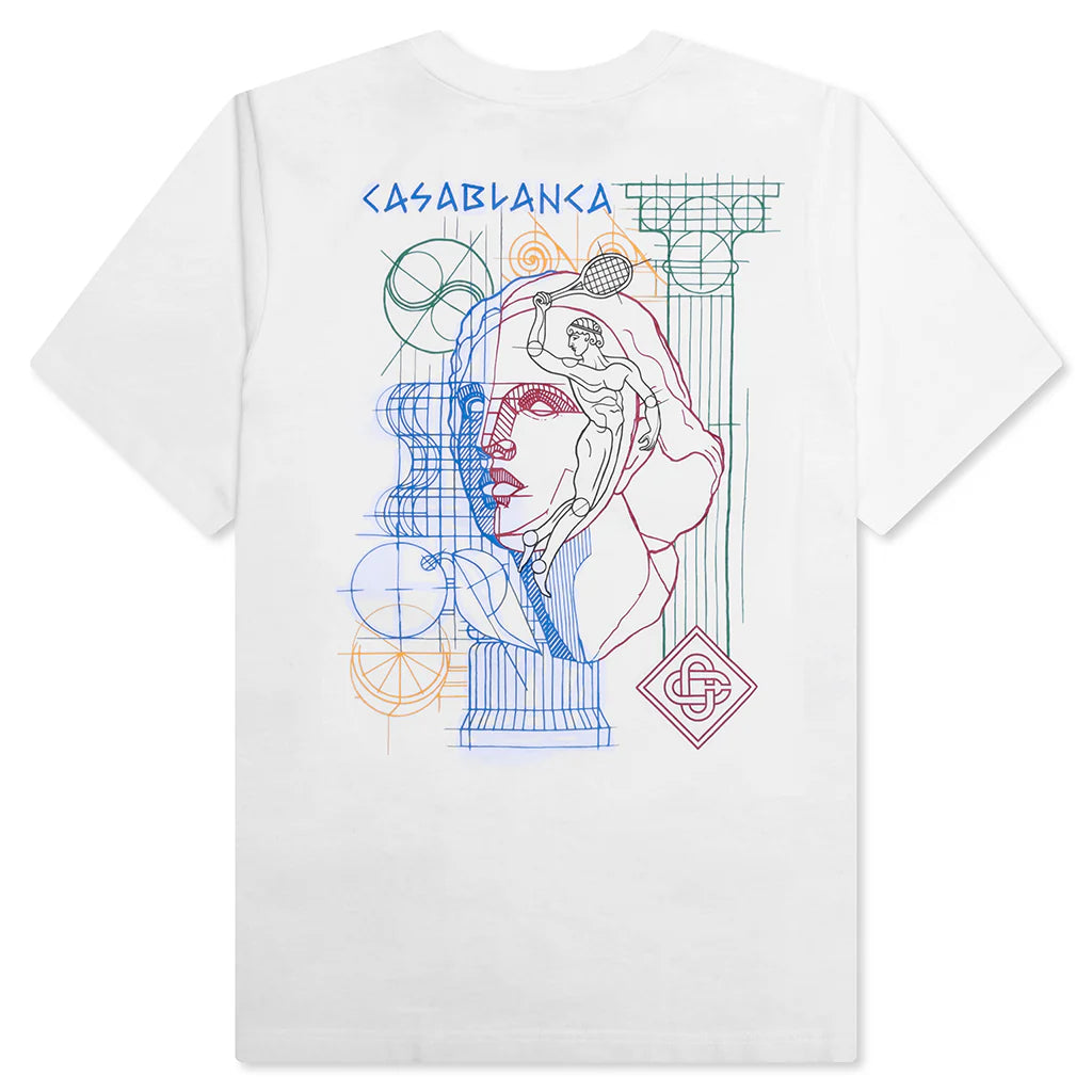 Drawing Lab Screen Printed T Shirt White