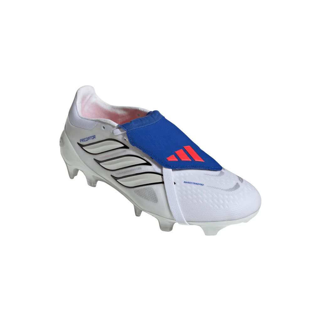 adidas Predator Pro Fold Over Tongue FG Firm Ground Mens Soccer Cleats White Zero Metallic Blue