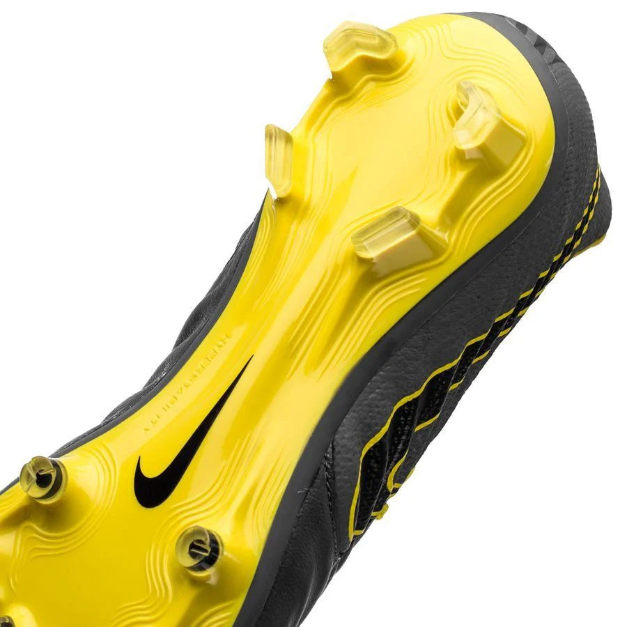 Nike Legend 7 Elite FG Firm Ground Soccer Cleats Dark Grey Black Yellow