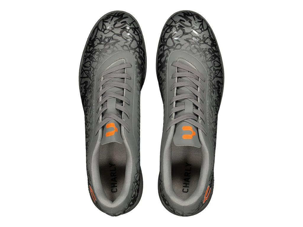 Tenis de Fútbol Charly Gris y Naranja para Hombre