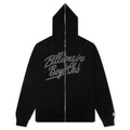 Script Zip Hoodie Black