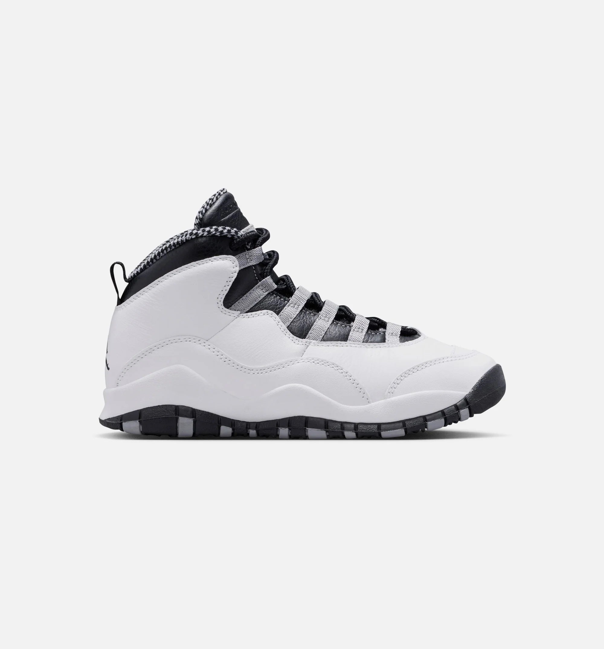Air Jordan 10 Retro Light Steel Grey Grade School Lifestyle Shoe White Black Light Steel Grey