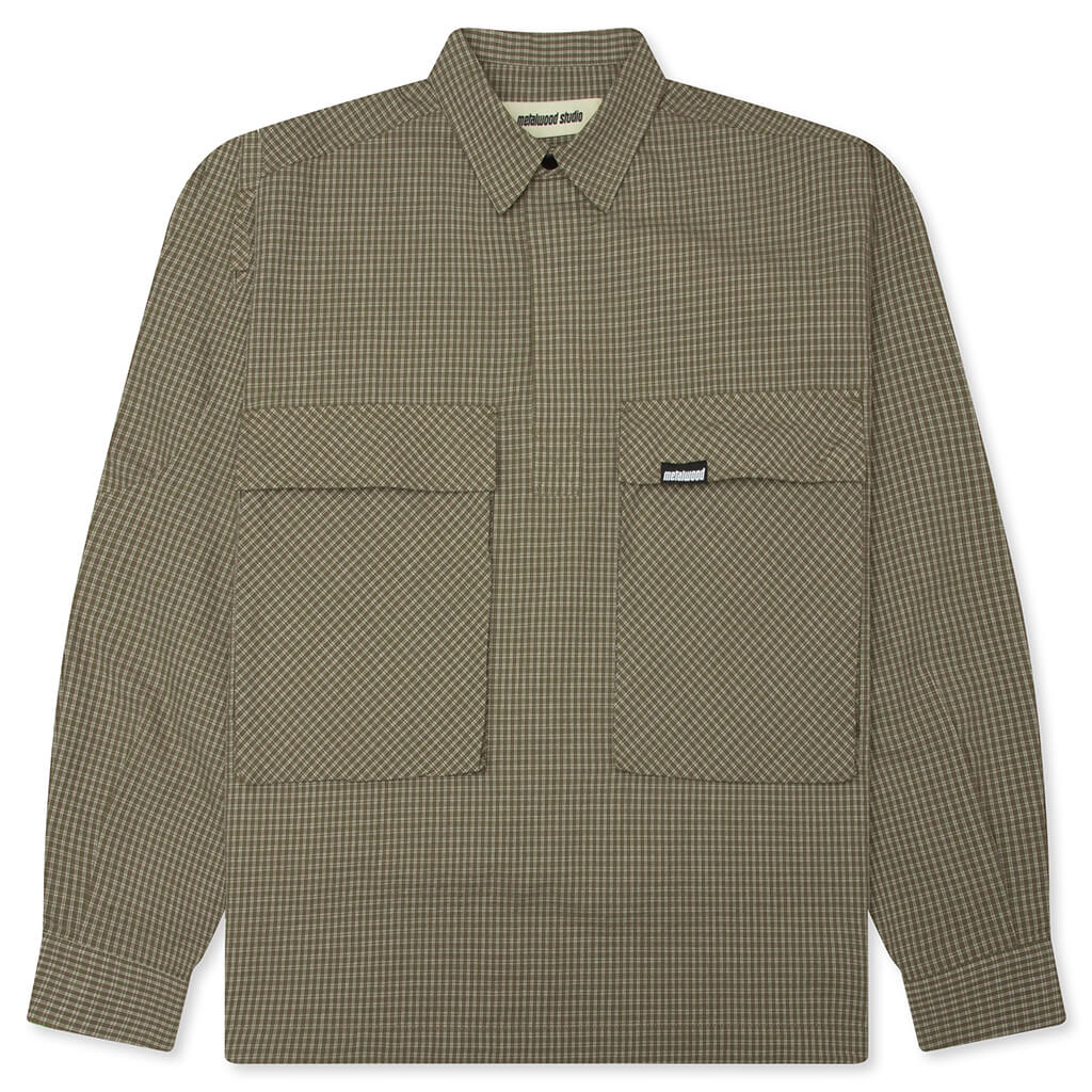 Plaid Tactical Overshirt Green White