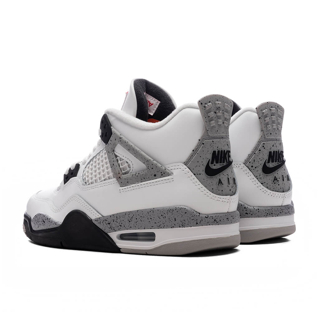 Air Jordan 4 Retro OG White Cement GS Summit White Fire Red Cement Grey Black