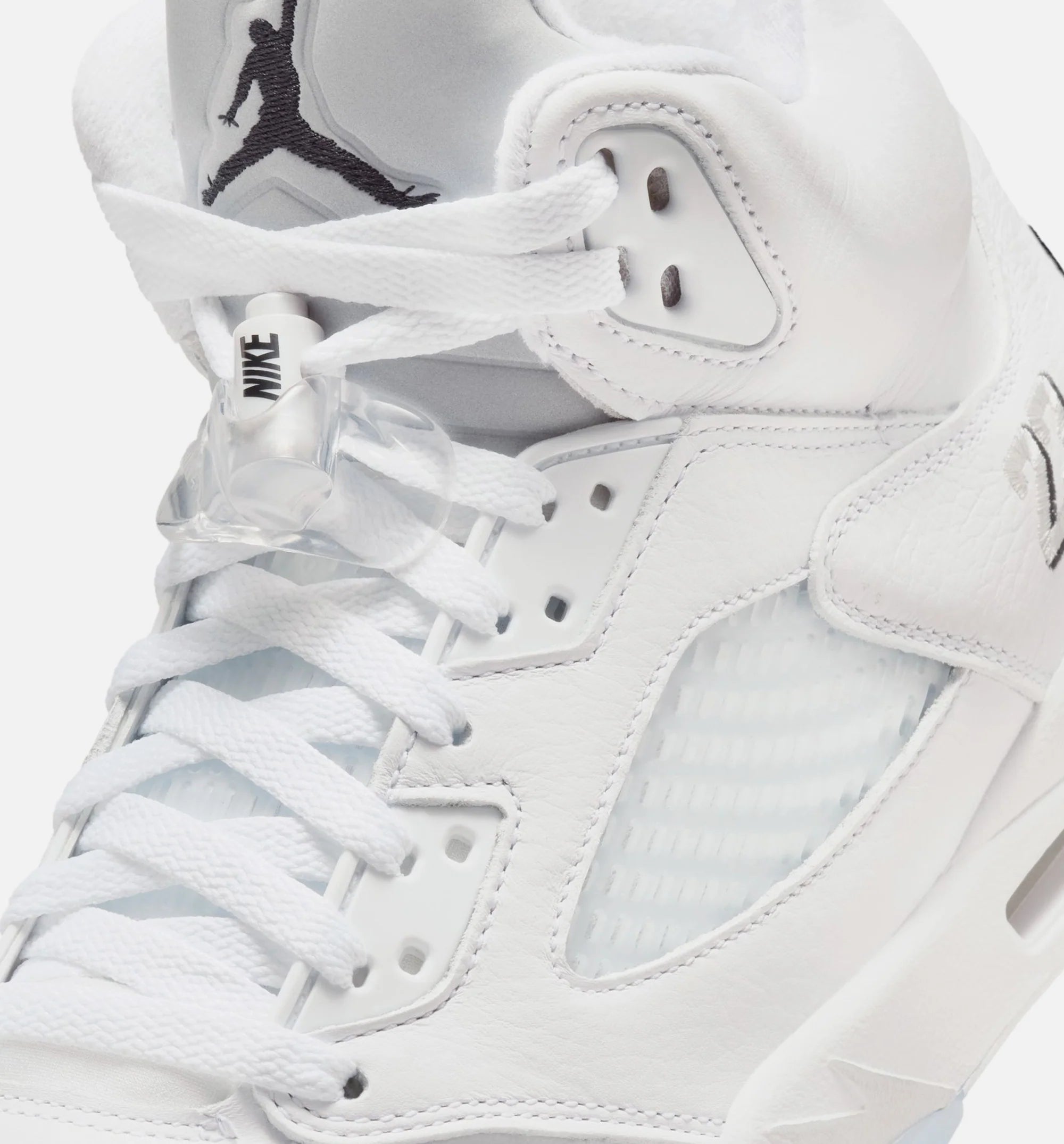 Air Jordan 5 Retro OG White Metallic Mens Lifestyle Shoe White Metallic Silver Black Free Shipping