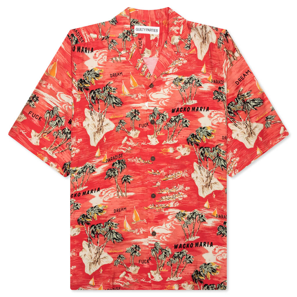 Hawaiian S S Shirt Type 1 Red