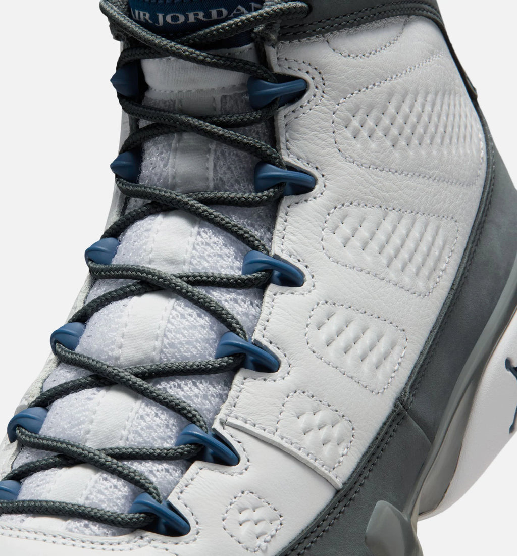 Air Jordan 9 Retro Flint Grey and French Blue Mens Lifestyle Shoe White French Blue Flint Grey