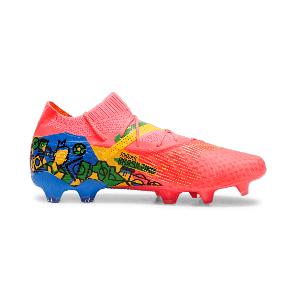 PUMA Future 7 Ultimate Neymar JR FG AG Soccer Cleats Sunset Glow Black