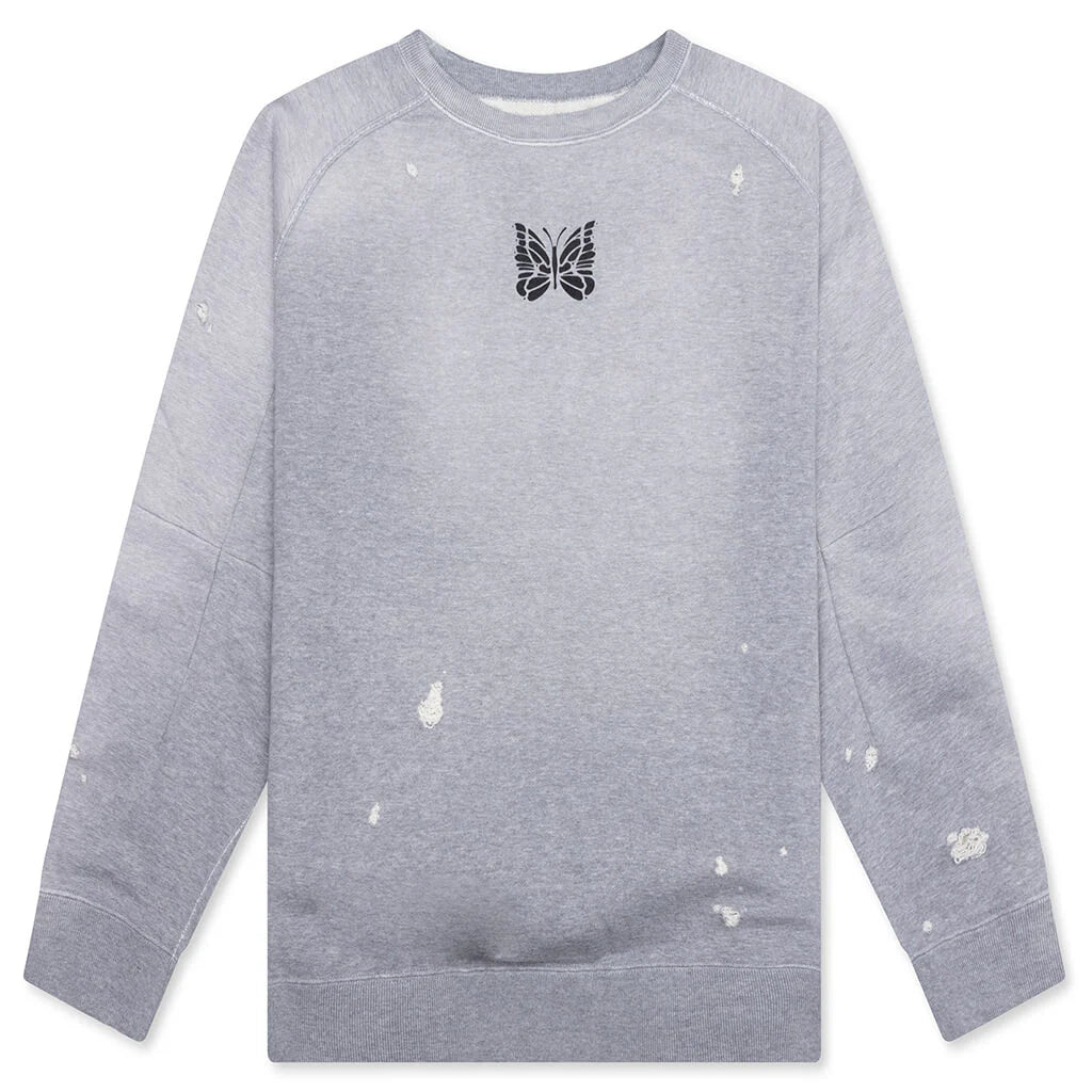 Cotton French Terry Deconstructed Sweatshirt Heather Grey