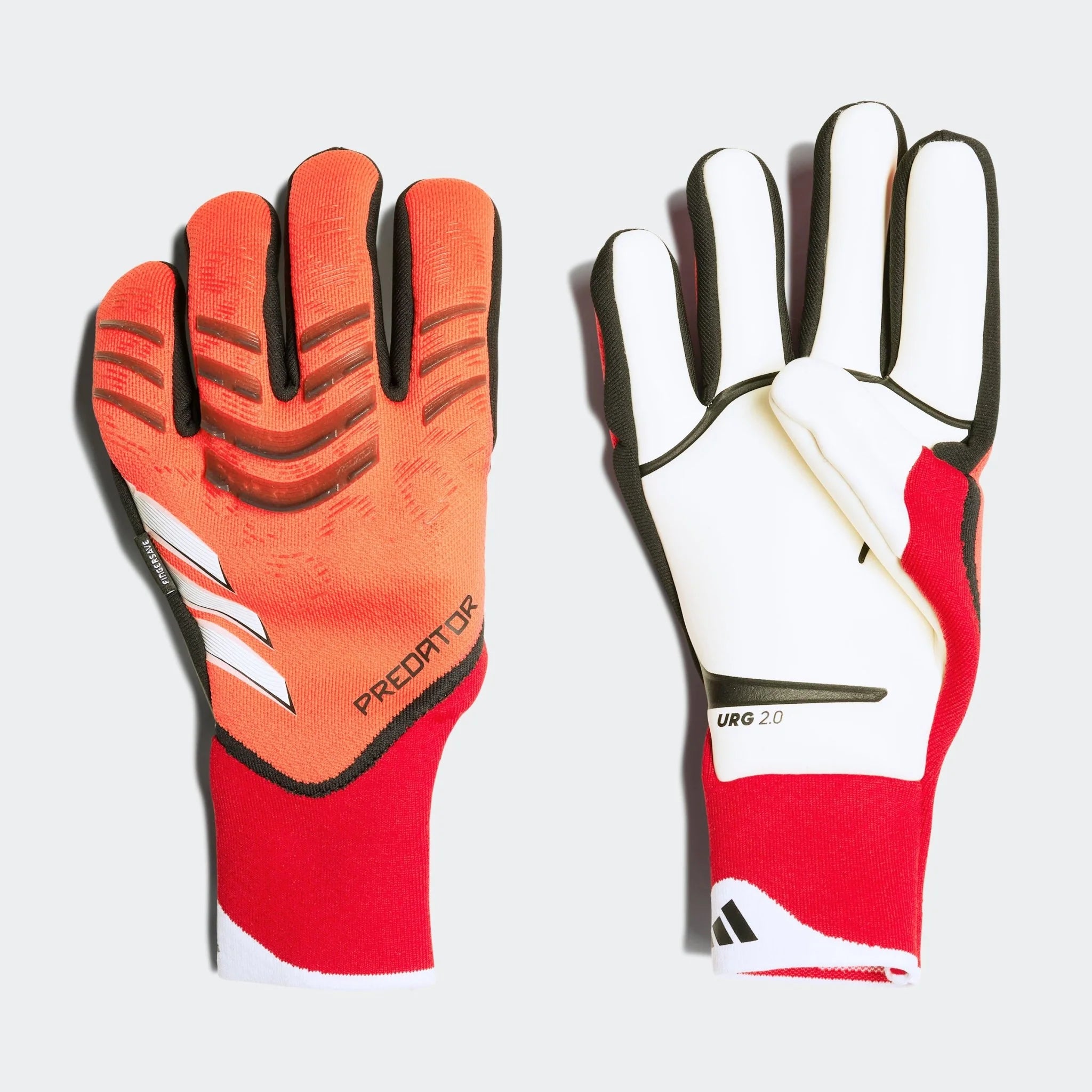 adidas Predator Pro Fingersave Goalkeeper Gloves Luci Red Black Pure Ruby