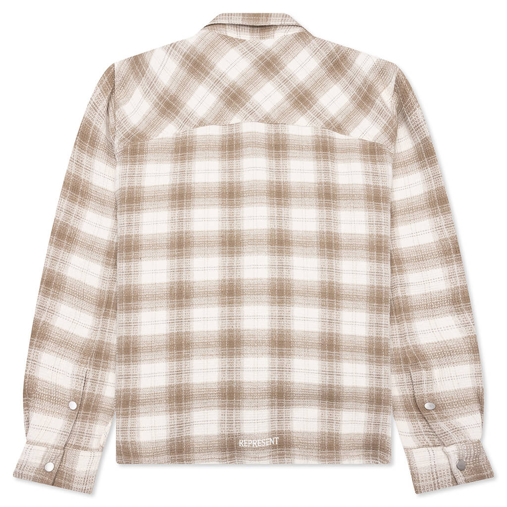 Waffle Flannel Shirt Mid Brown