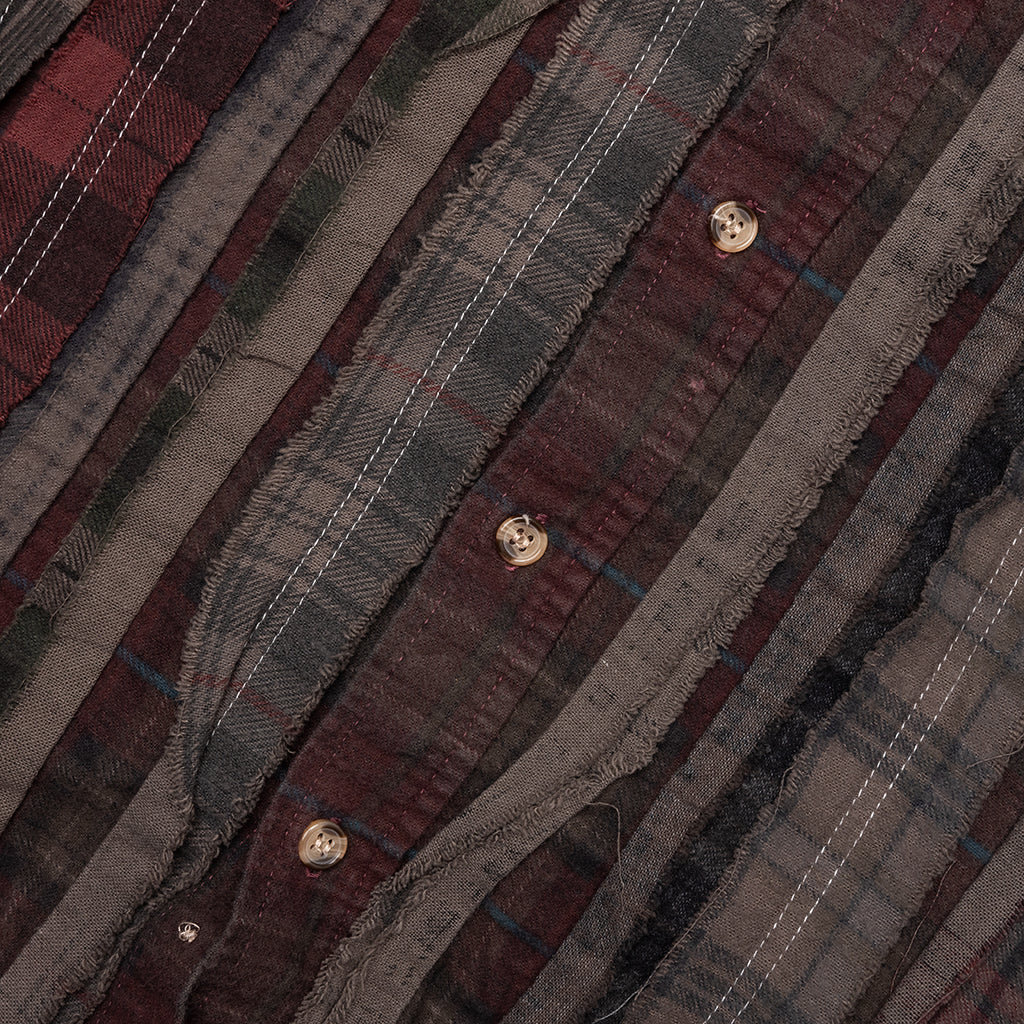 Over Dyed Ribbon Shirt Brown