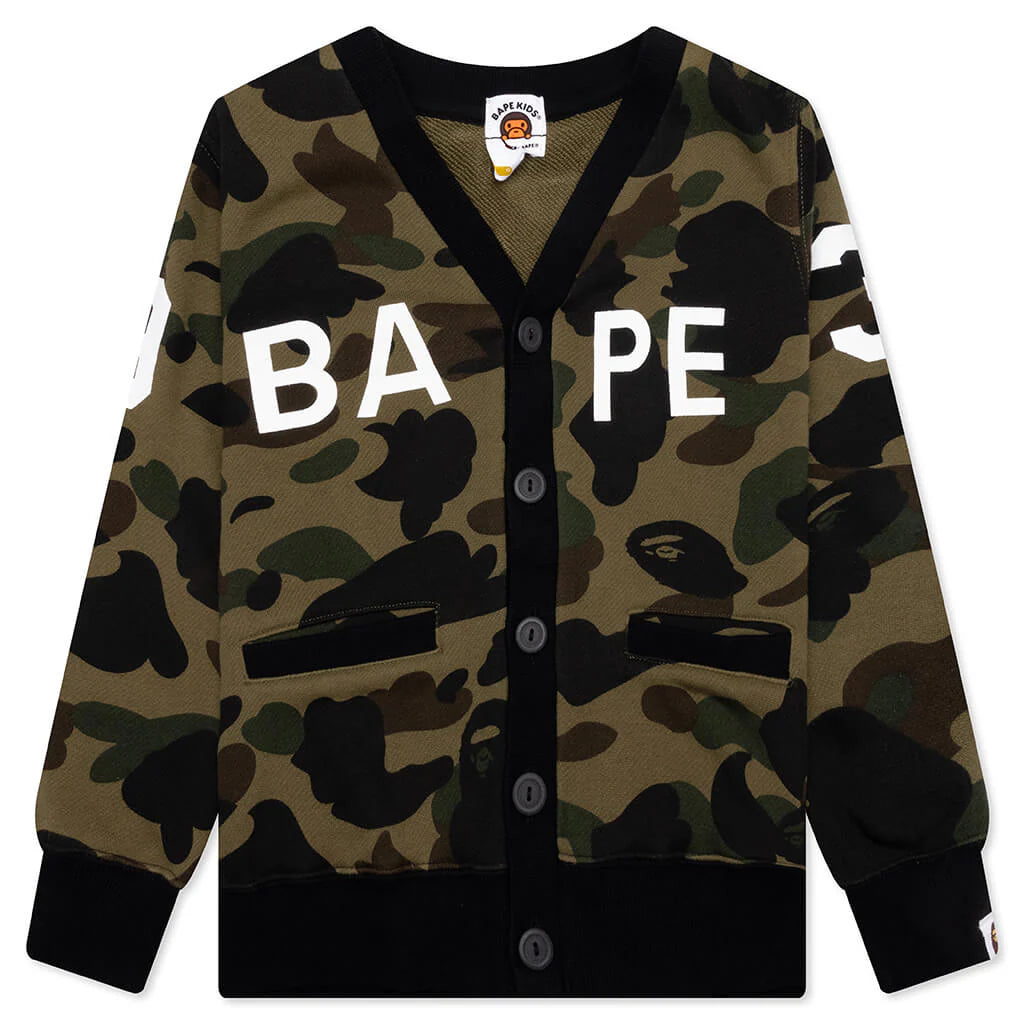 Kids 1st Camo Sweat Cardigan Green