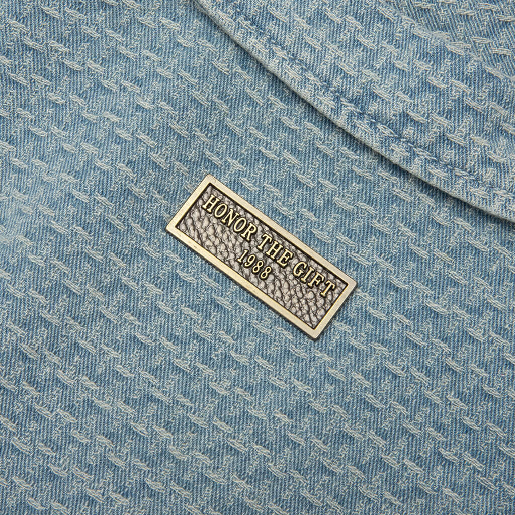 Vintage Indigo Zip Front Short Sleeve Light Indigo