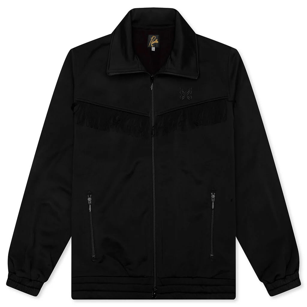 Tricot Jersey Fringe Track Jacket Black