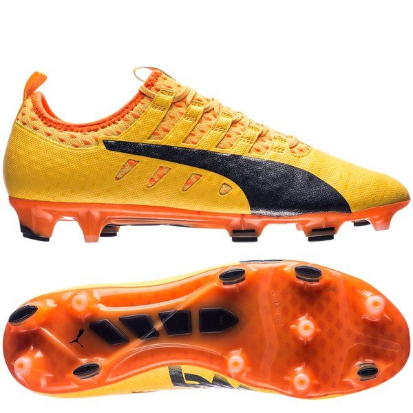 PUMA Evopower Vigor 1 FG Firm Ground Soccer Cleats Ultra Yellow Peacoat