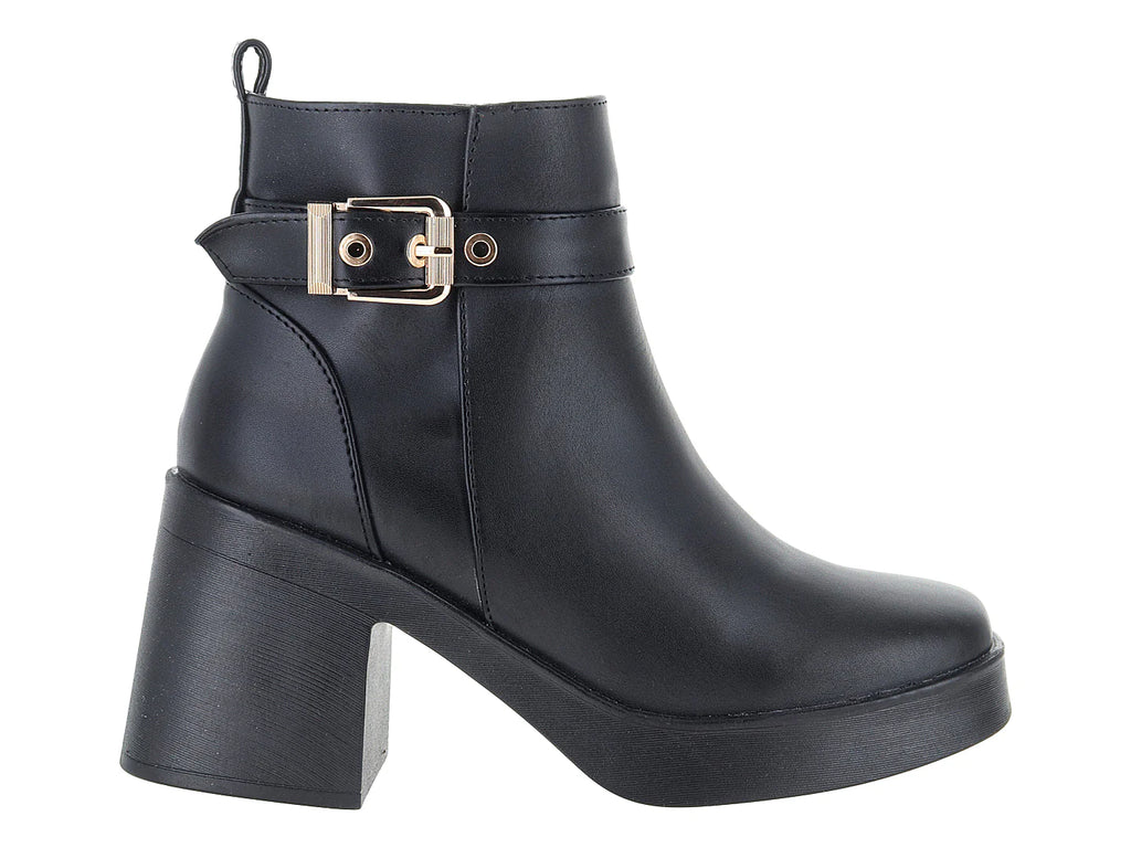 Botines Nairobi Luna Rosa Negro para Mujer