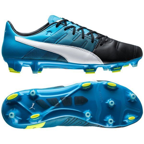 PUMA Evopower 13 LT FG Firm Ground Soccer Cleats Black White Atomic Blue