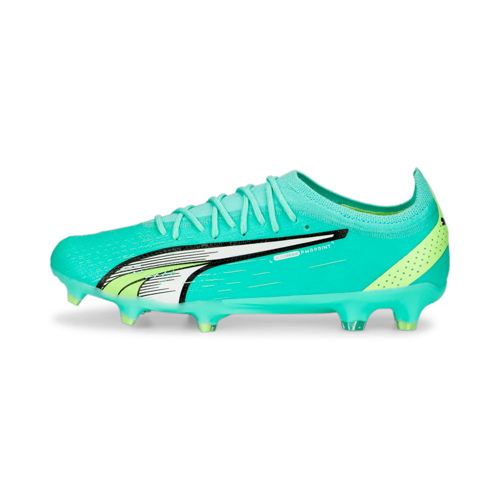 PUMA Ultra Ultimate FG AG Firm Ground Soccer Cleats Electric Peppermint White Fast Yellow