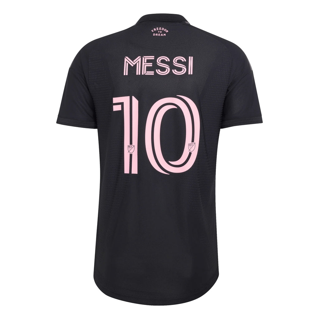 adidas Inter Miami CF Away Authentic Messi Mens Soccer Jersey 26 27 Black Pink