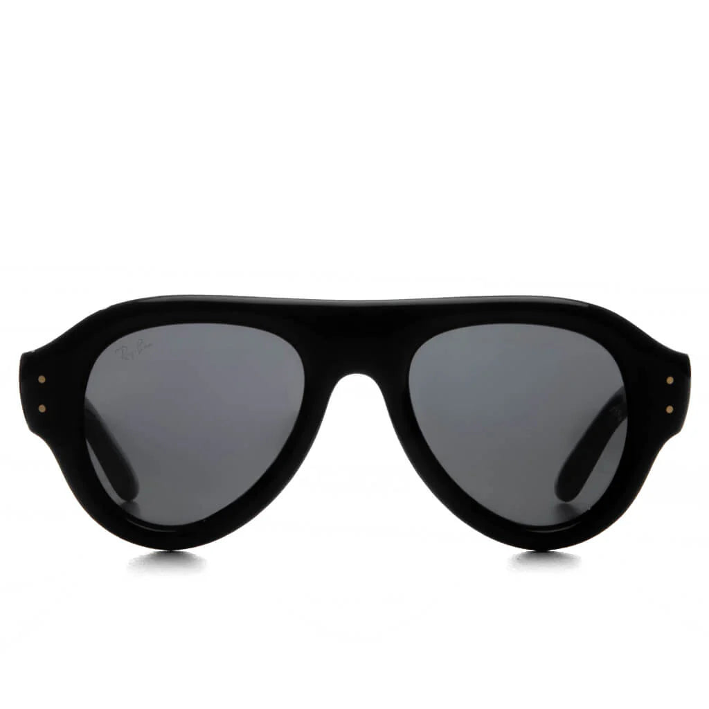 Ray Ban x AAP Rocky Aviator Puffer Black Frame Dark Grey Lens