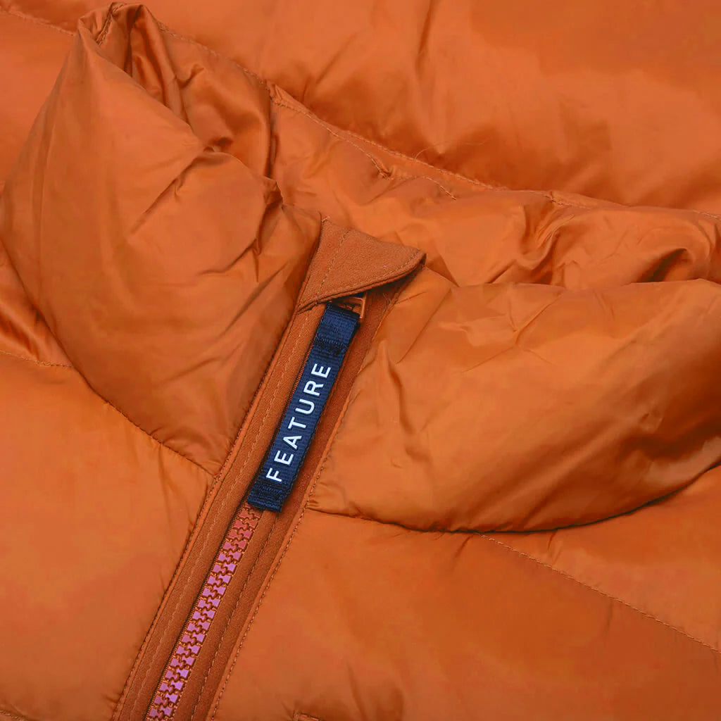 Sherman Convertible Puffer Vest Burnt Orange