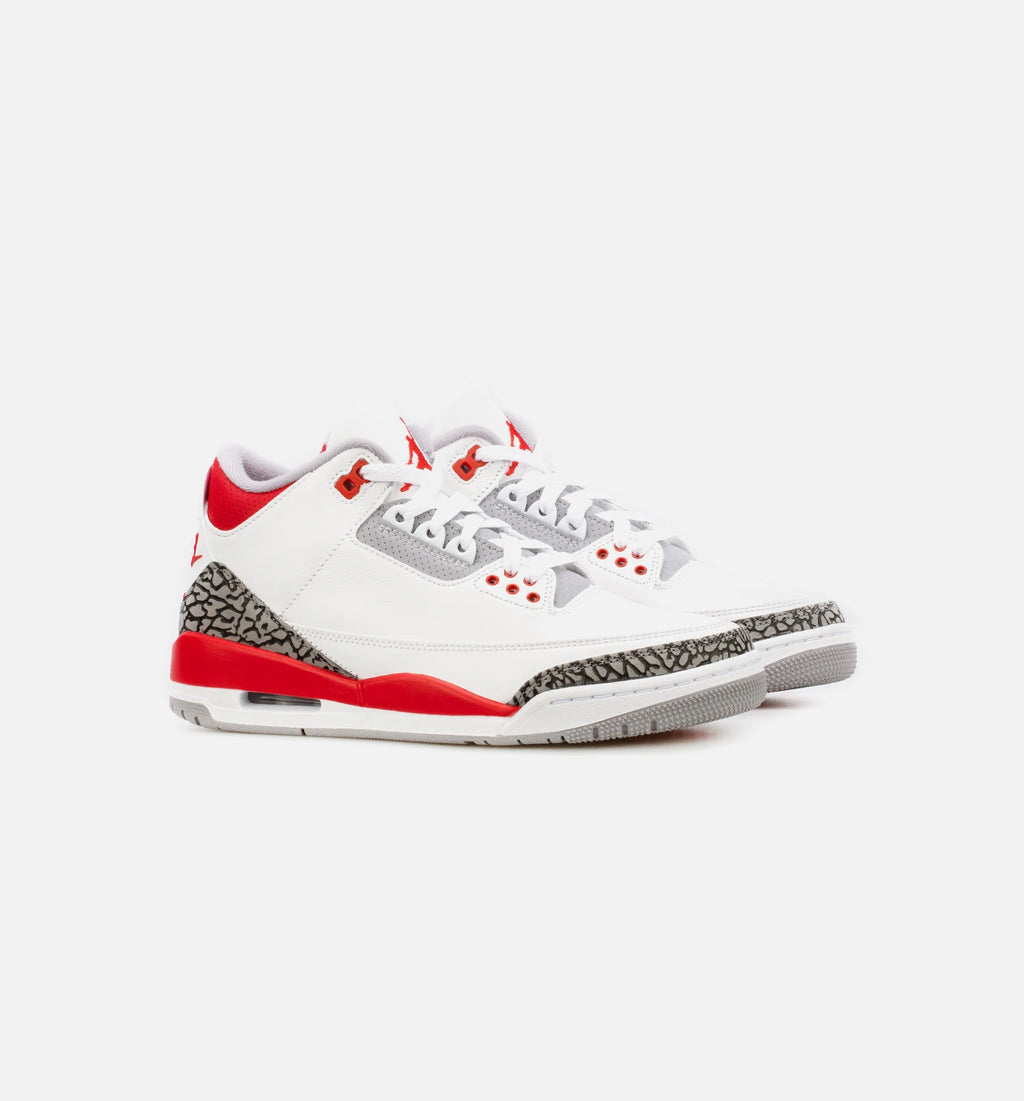 Air Jordan 3 OG Fire Red Mens Lifestyle Shoe White Red