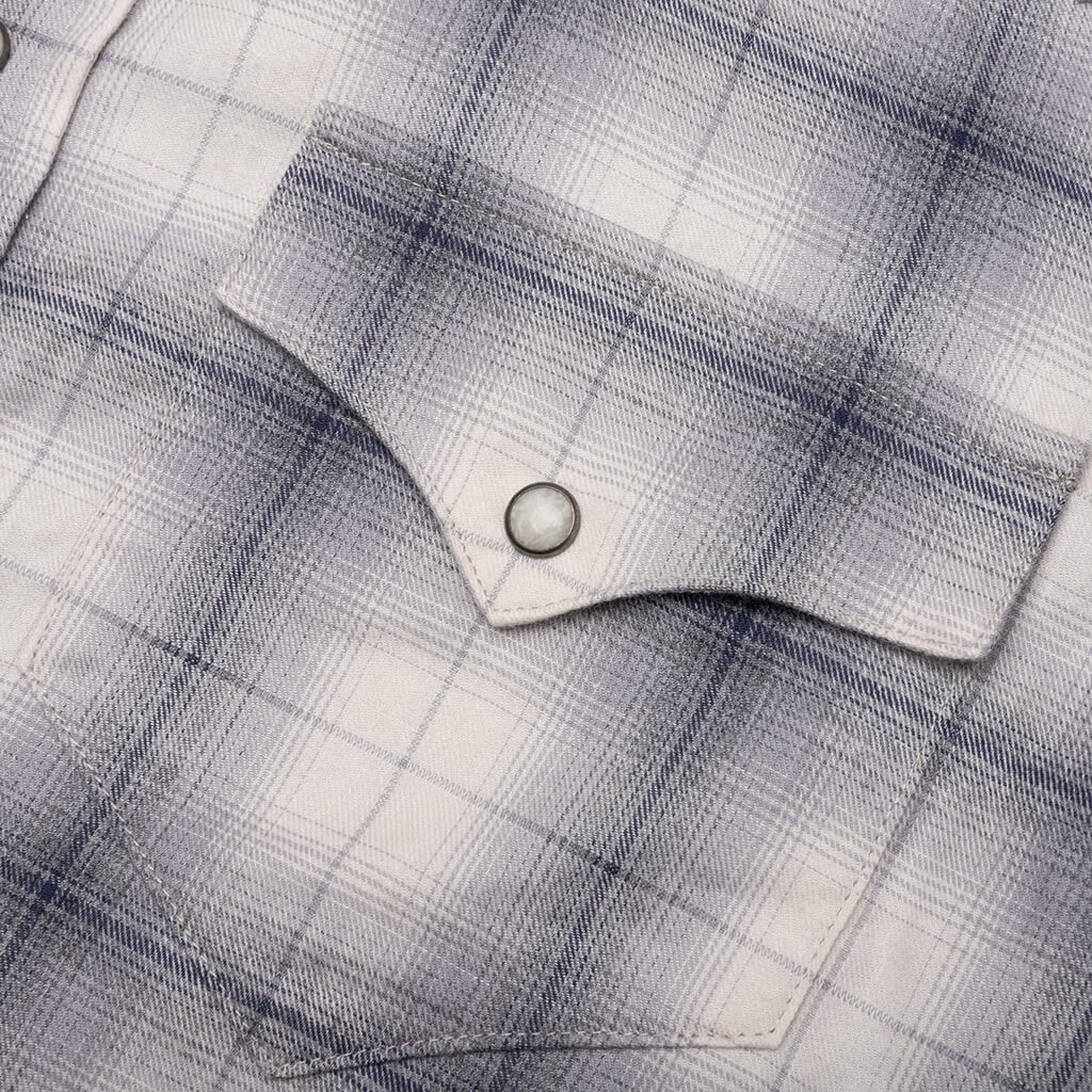 Shadow Plaid Western Shirt Dusk