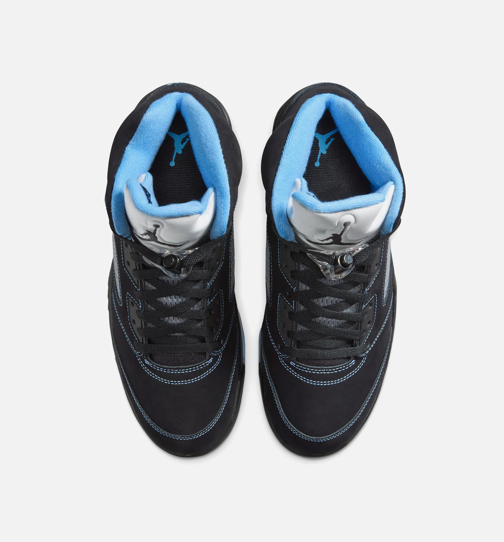 Air Jordan 5 Retro Black Carolina Mens Lifestyle Shoe Black University Blue White