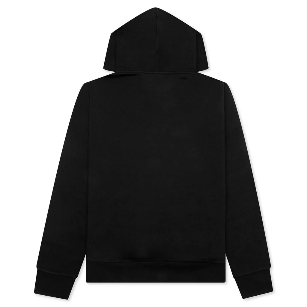 Logo Embroidery Hoodie Black