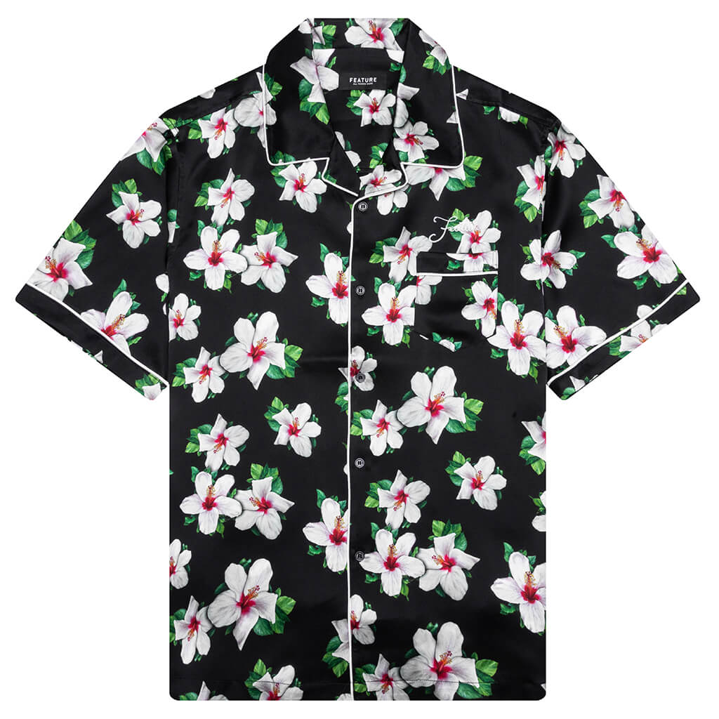 Howard Hawaiian Silk Shirt Black