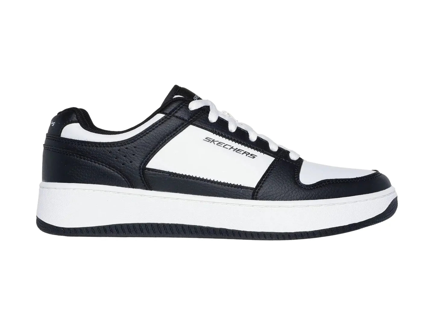 Tenis Skechers Court Classics Blanco y Negro para Hombre