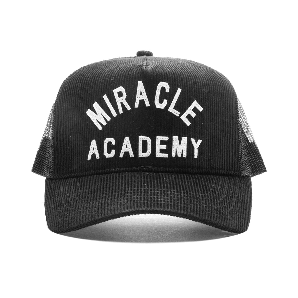 Miracle Academy Corduroy Trucker Hat Black