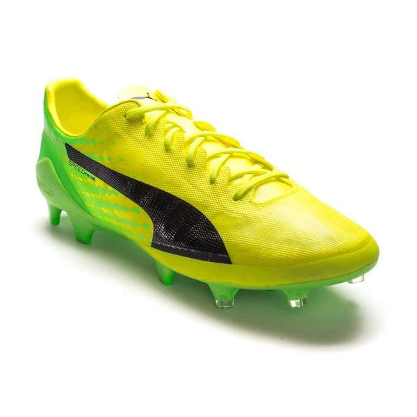 PUMA Evospeed 17 SL FG Firm Ground Soccer Cleats Safety Yellow Black Green Gecko