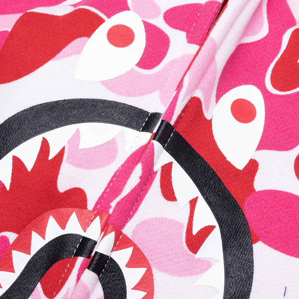 Kids Abc Camo Shark Zip Hoodie Pink