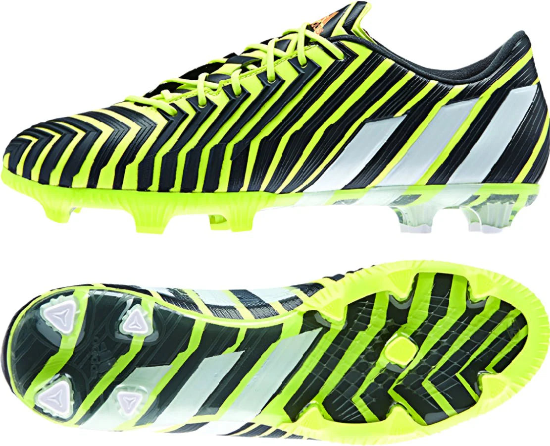 adidas Predator Instinct FG Firm Ground Soccer Cleats Flash Yellow White Dark Grey