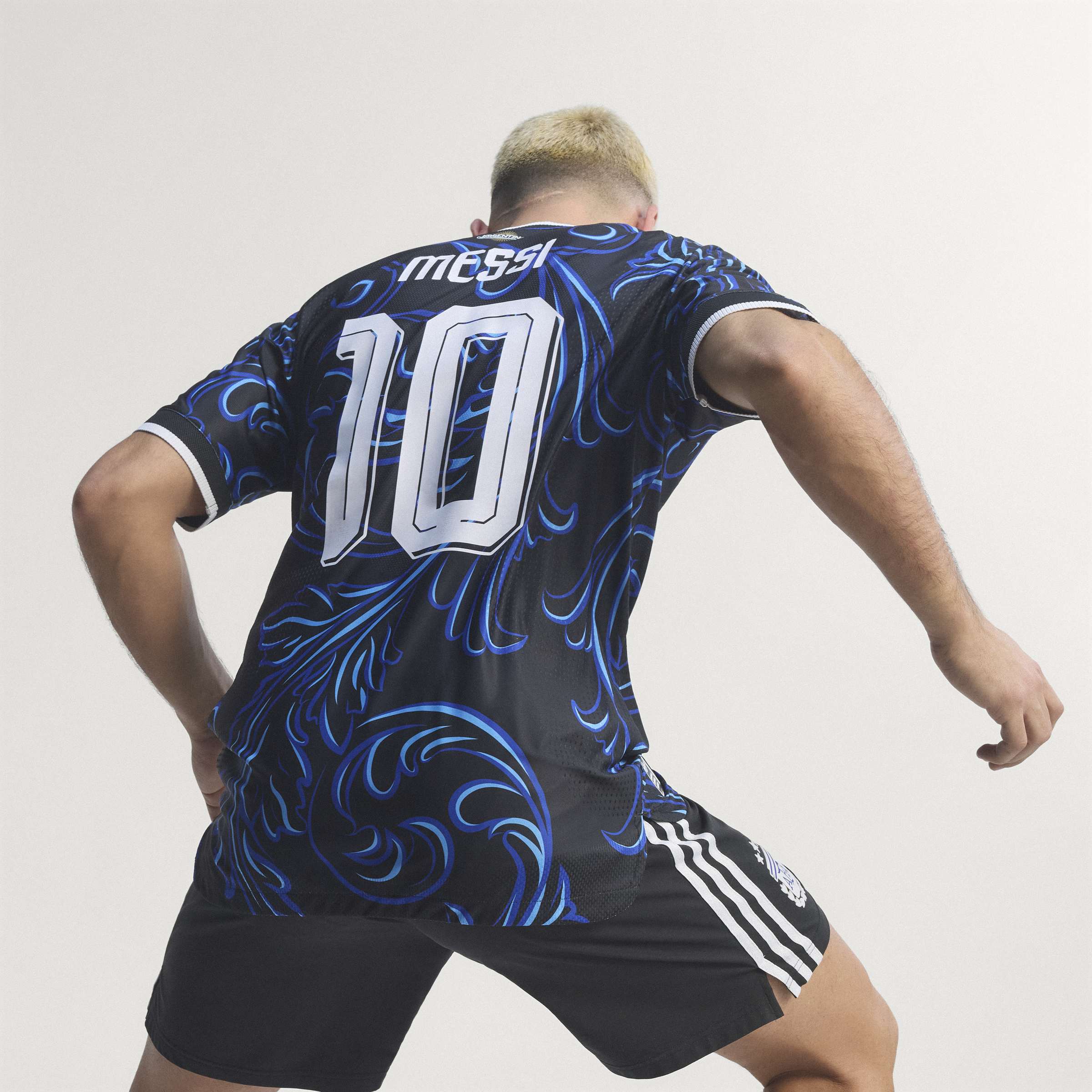 adidas Argentina Away Authentic Messi Mens Soccer Jersey 2026 Black Blue
