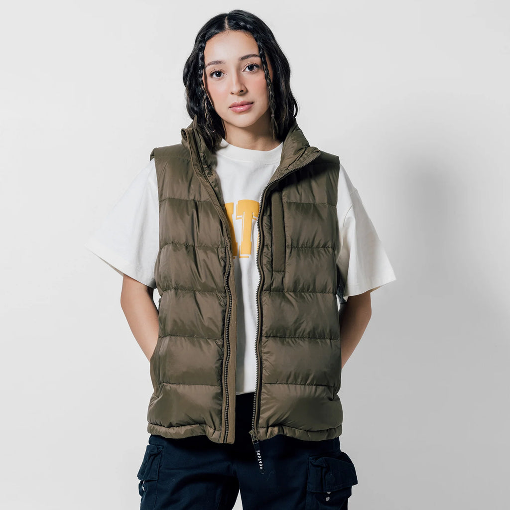 Sherman Convertible Puffer Vest Burnt Orange