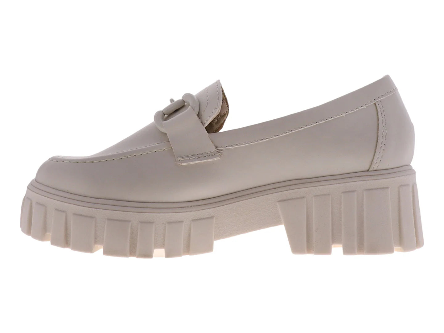 Zapatos Loafers Senties Color Latte para Mujer