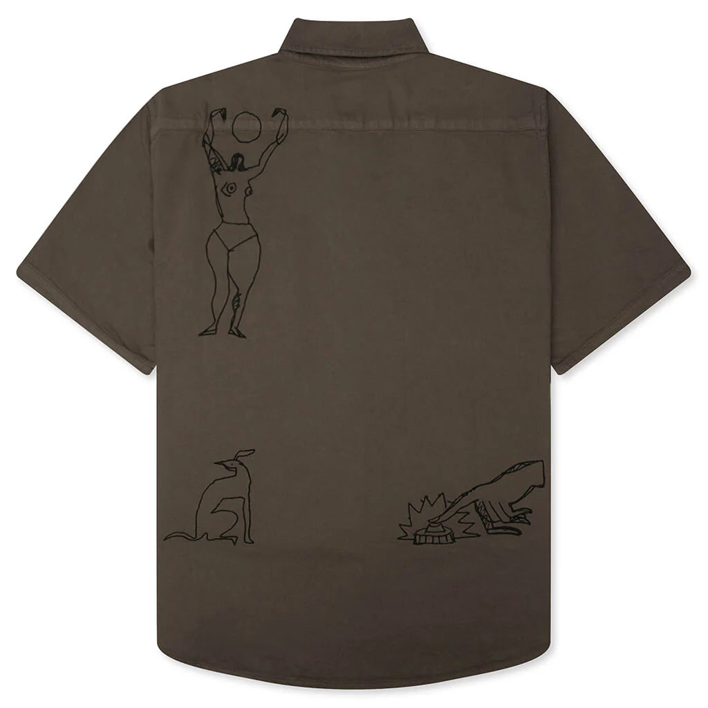 Crooked Face S S Shirt Brown