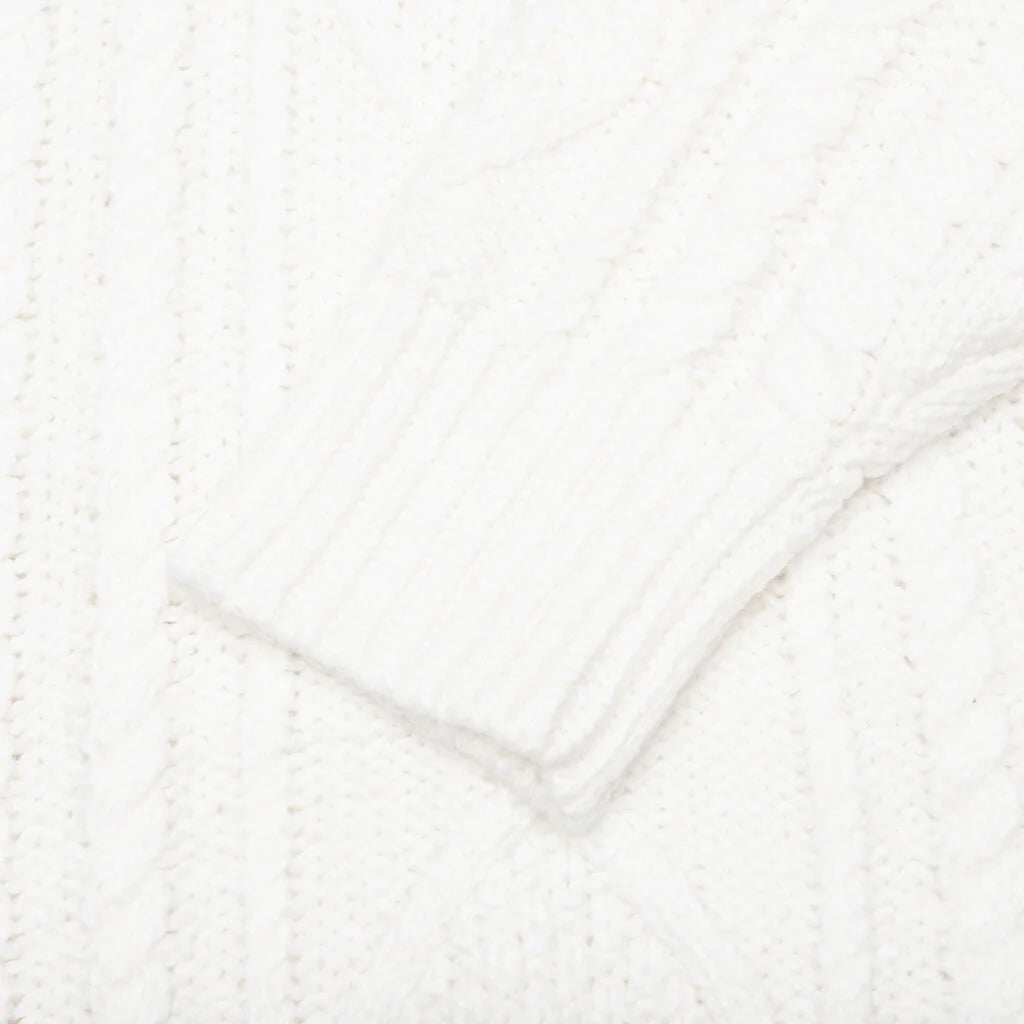 Cable Knit Hoodie Cloud Dancer