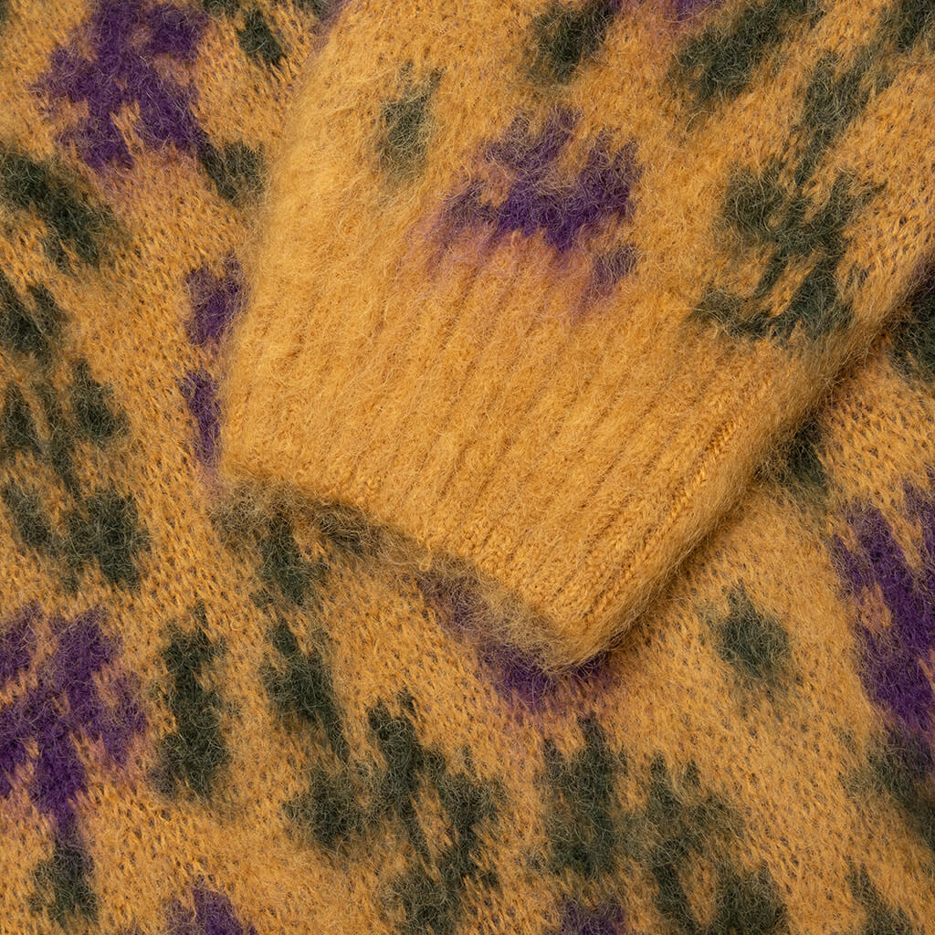 Mohair Cardigan Flower Yellow