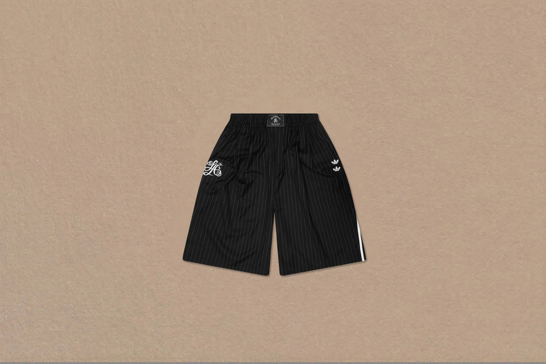 Adidas Originals x Willy Chavarria Pinstripe Shorts Black White